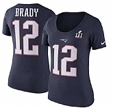 Women New England Patriots Tom Brady Nike Super Bowl LI Bound Patch Player Pride Name & Number T-Shirt Navy FengYun,baseball caps,new era cap wholesale,wholesale hats